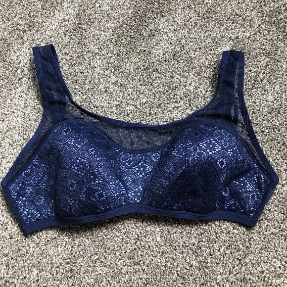 Victoria's Secret Other - 🌞 Victoria's Secret Bra Blue Lace and Sheer Size Large Women